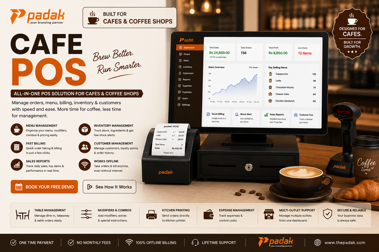 Cafeteria POS restaurant billing software screenshot