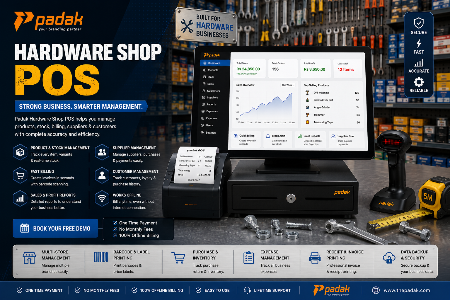 Hardware Shop POS billing software screenshot