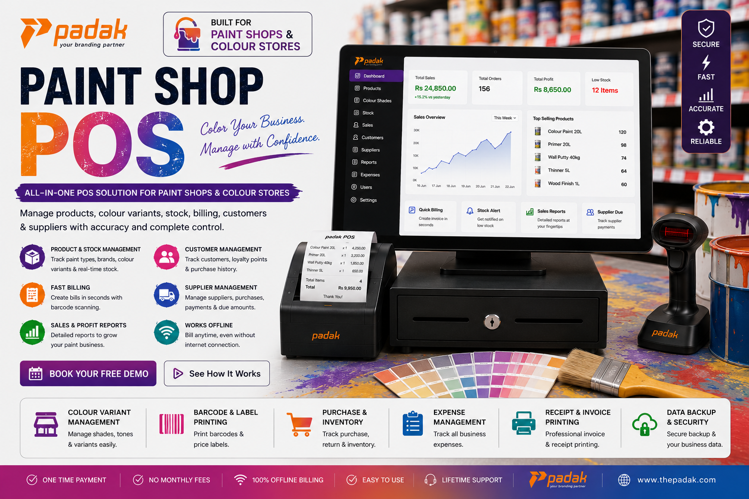 Paint Shop POS billing software screenshot